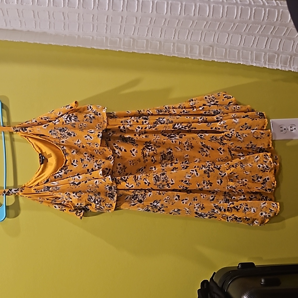 Torrid Mustard Yellow Floral Dress - Size 2